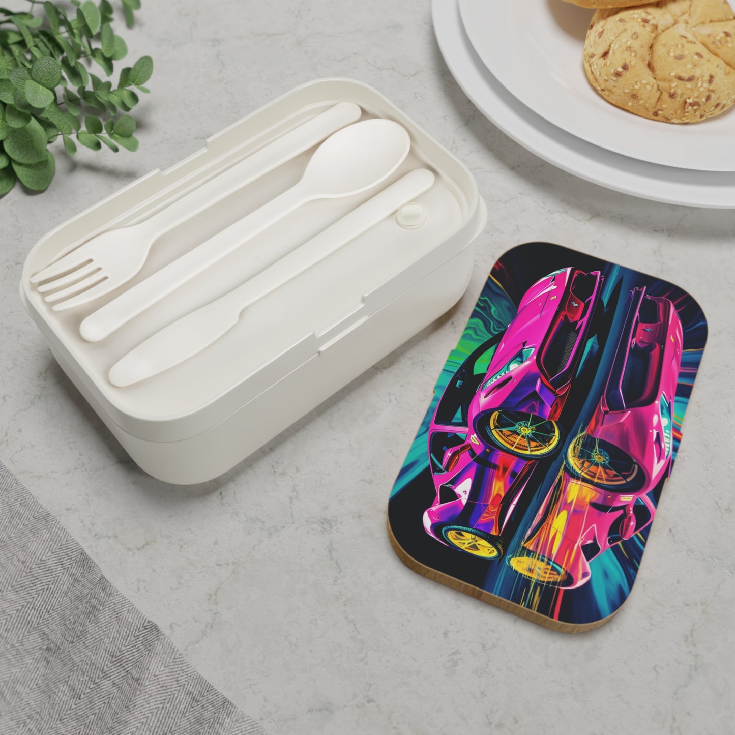 Bento Lunch Box Pink Ferrari Macro 4