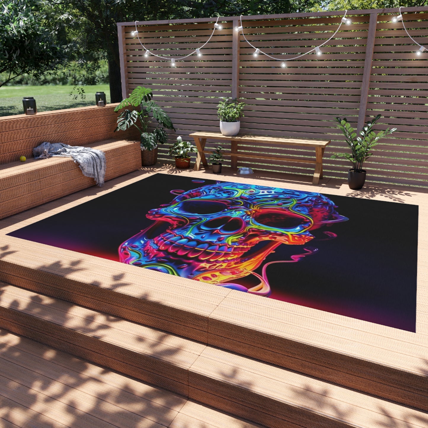 Outdoor Rug  Macro Skull Color 3