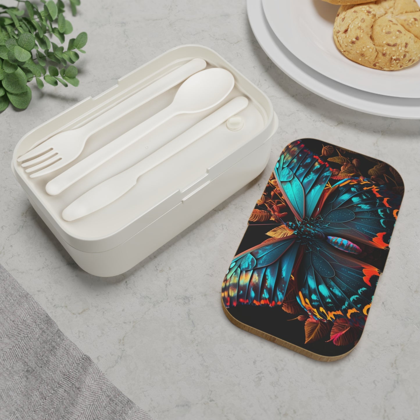 Bento Lunch Box Hue Neon Butterfly 1