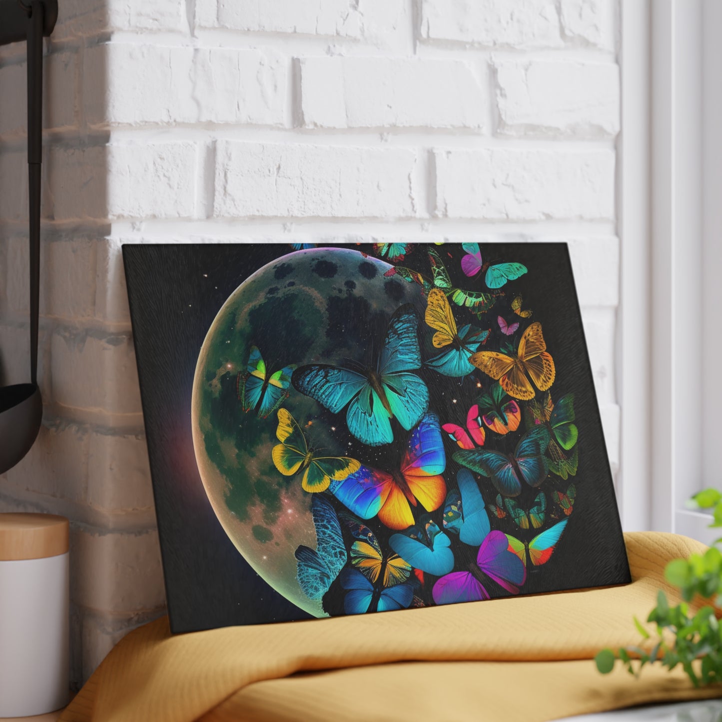 Glass Cutting Board Moon Butterfly 2