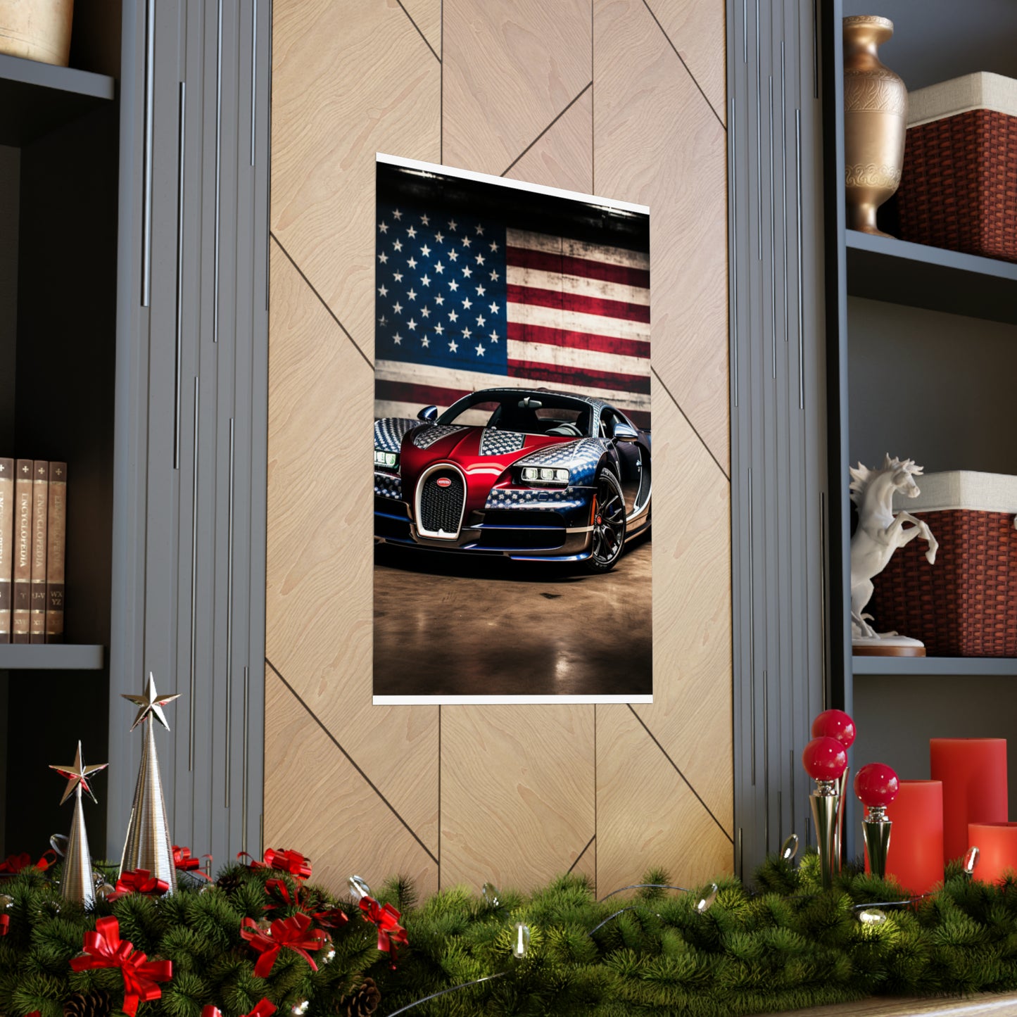 Premium Matte Vertical Posters Bugatti American Flag 1