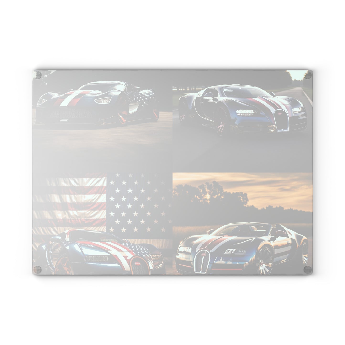 Glass Cutting Board Bugatti Flag American 5