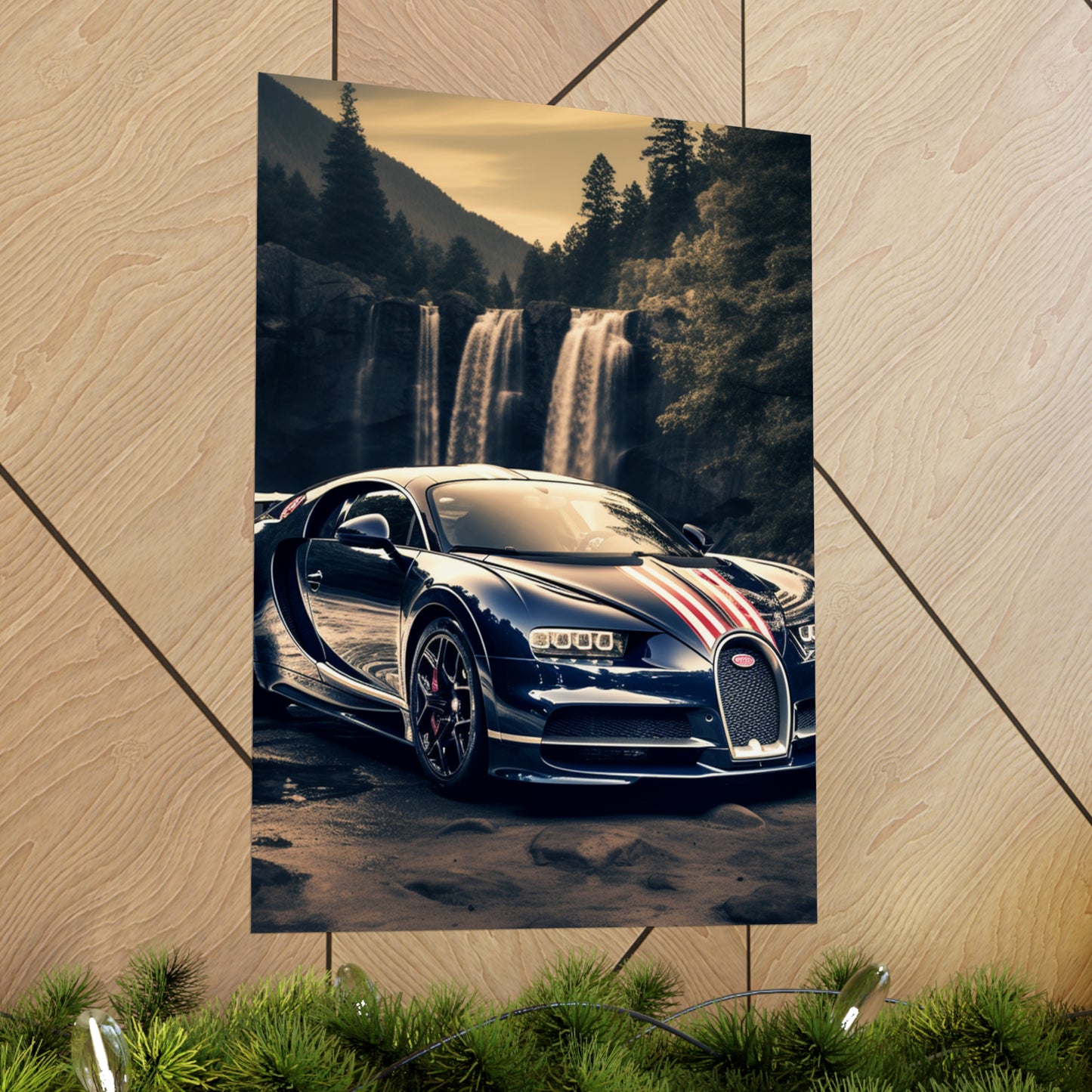 Premium Matte Vertical Posters Bugatti Waterfall 2