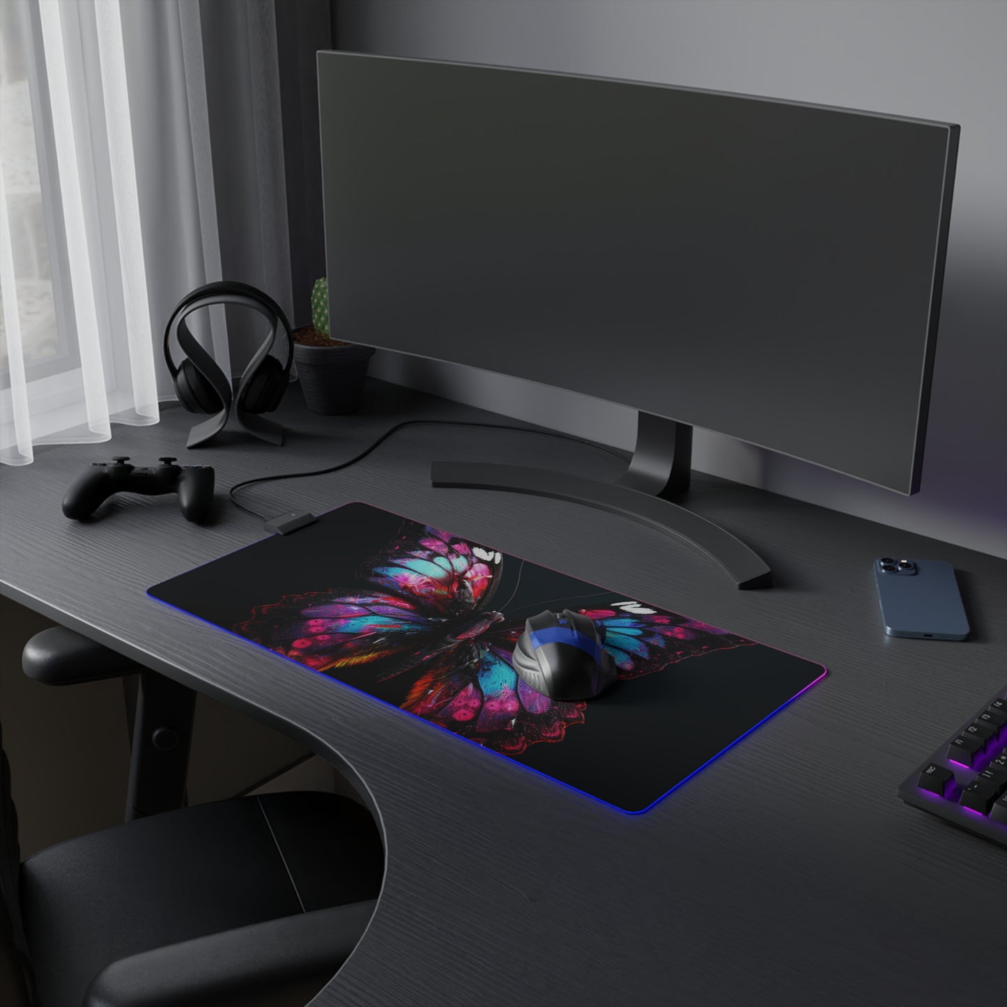 LED Gaming Mouse Pad Hyper Butterfly Real