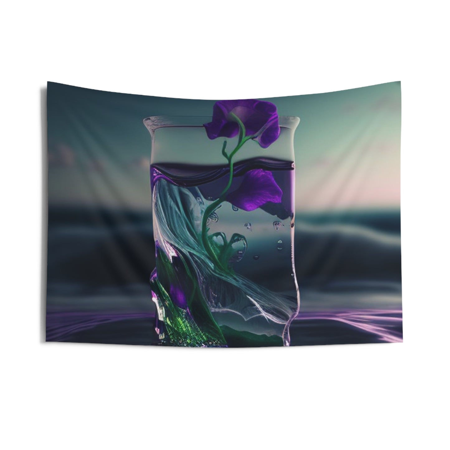 Indoor Wall Tapestries Purple Sweet pea in a vase 3