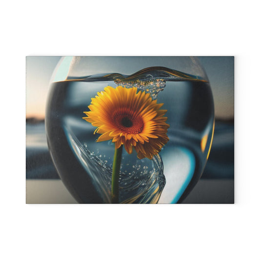 Glass Cutting Board yello Gerbera glass 3