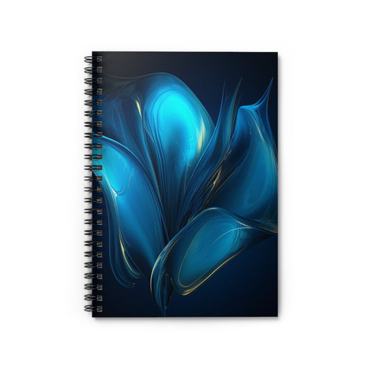 Spiral Notebook - Ruled Line Abstract Blue Tulip 2