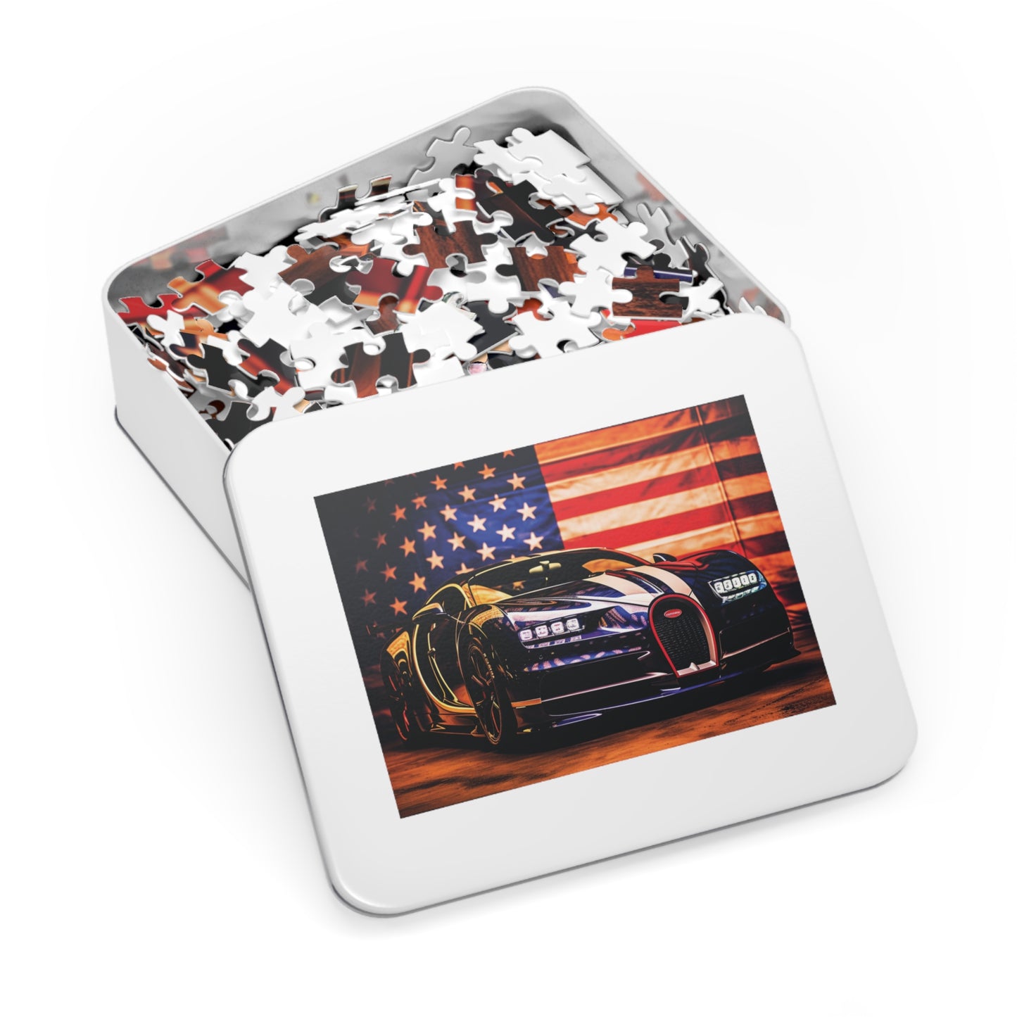 Jigsaw Puzzle (30, 110, 252, 500,1000-Piece) Macro Bugatti American Flag 4