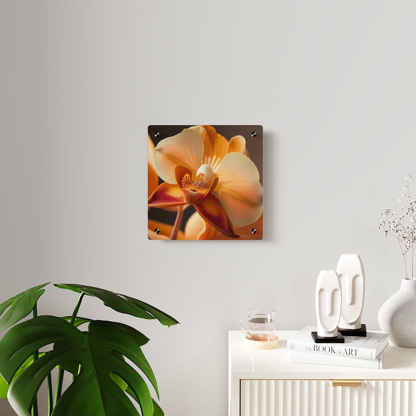 Acrylic Wall Art Panels Orange Orchid 3