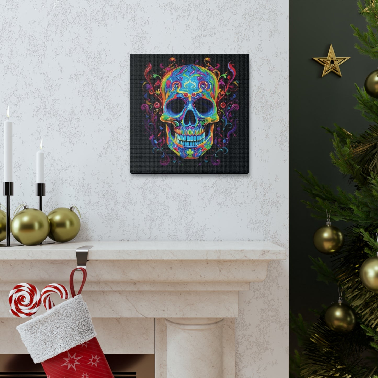 Canvas Gallery Wraps Macro Skull Color 4