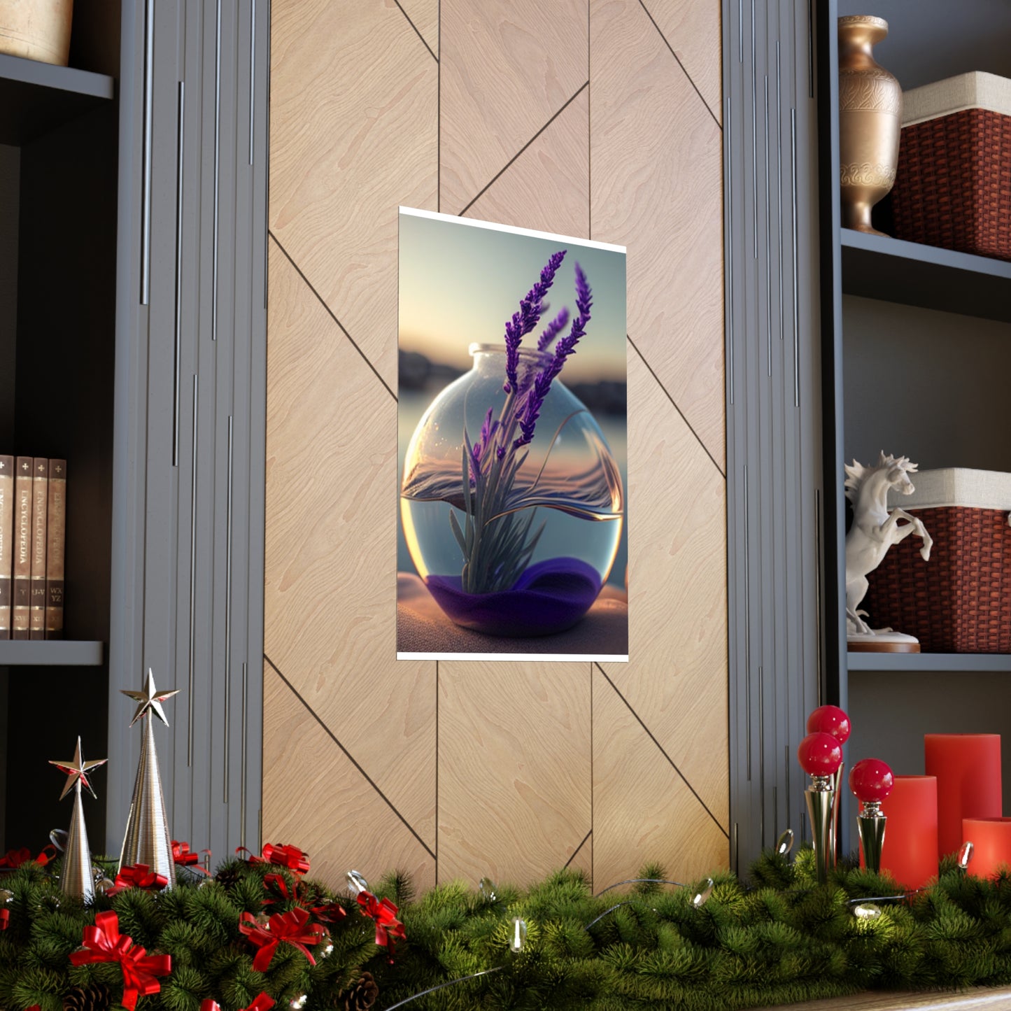 Premium Matte Vertical Posters Lavender in a vase 3