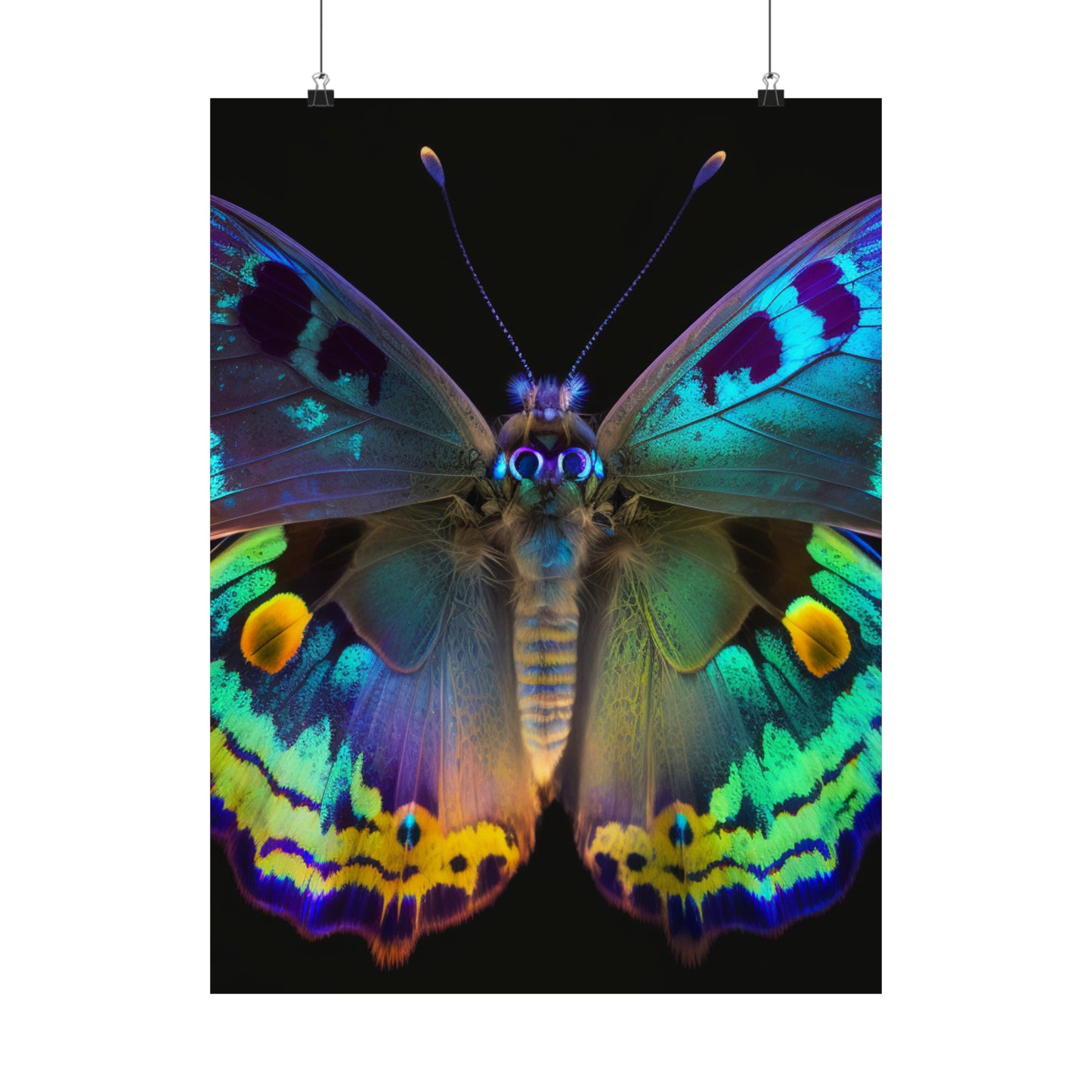 Premium Matte Vertical Posters Neon Hue Butterfly 4