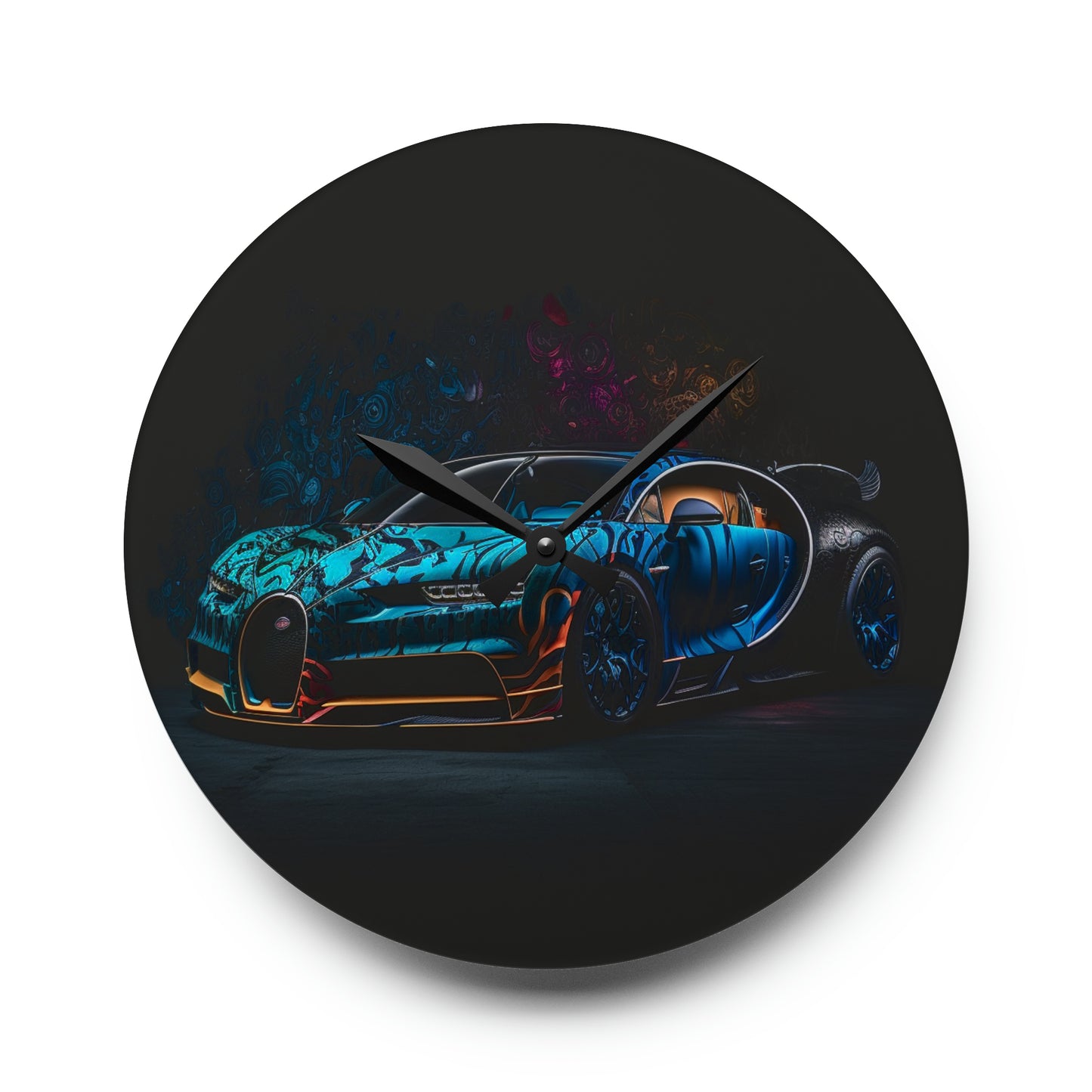 Acrylic Wall Clock Bugatti Blue 3