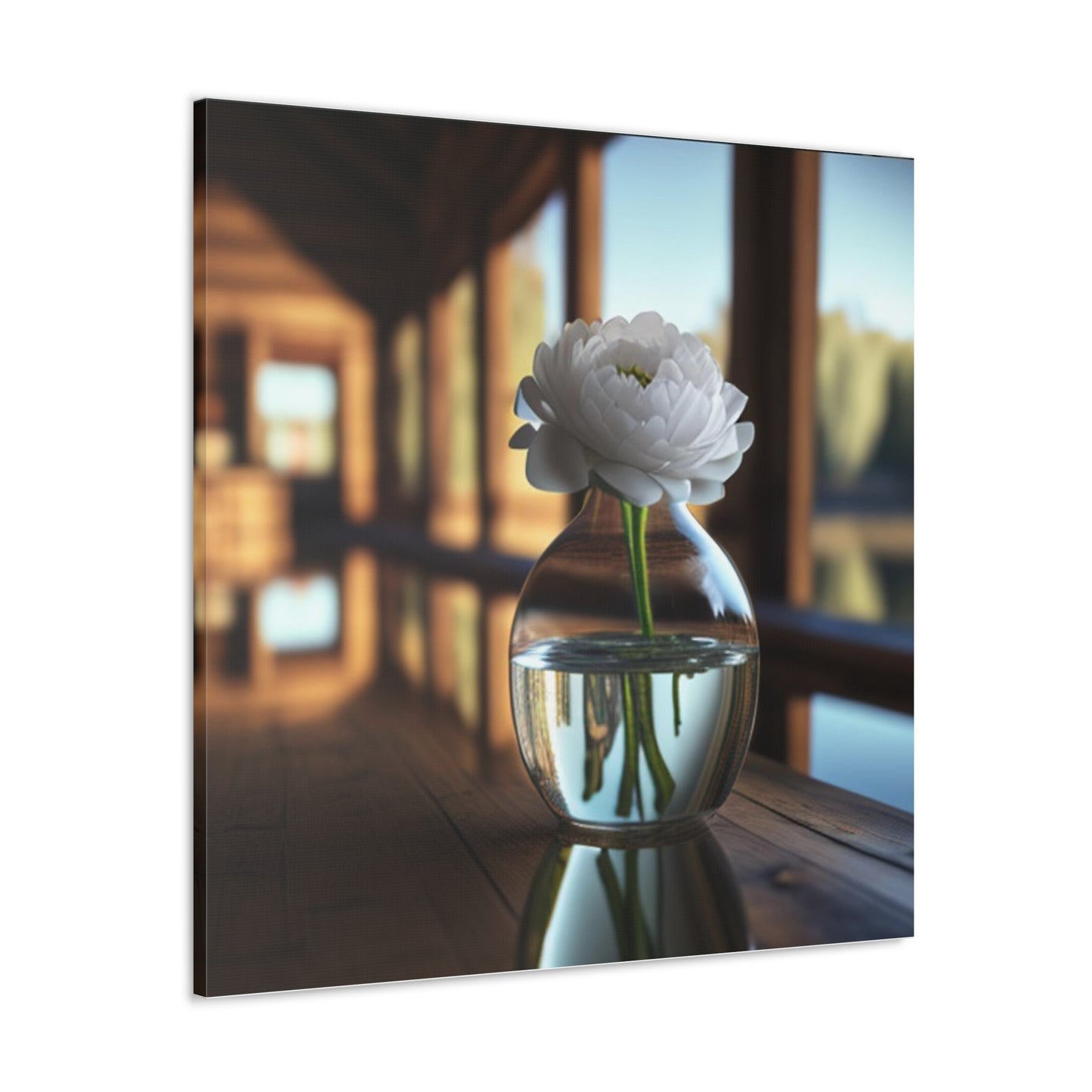 Canvas Gallery Wraps White Peony glass vase 3