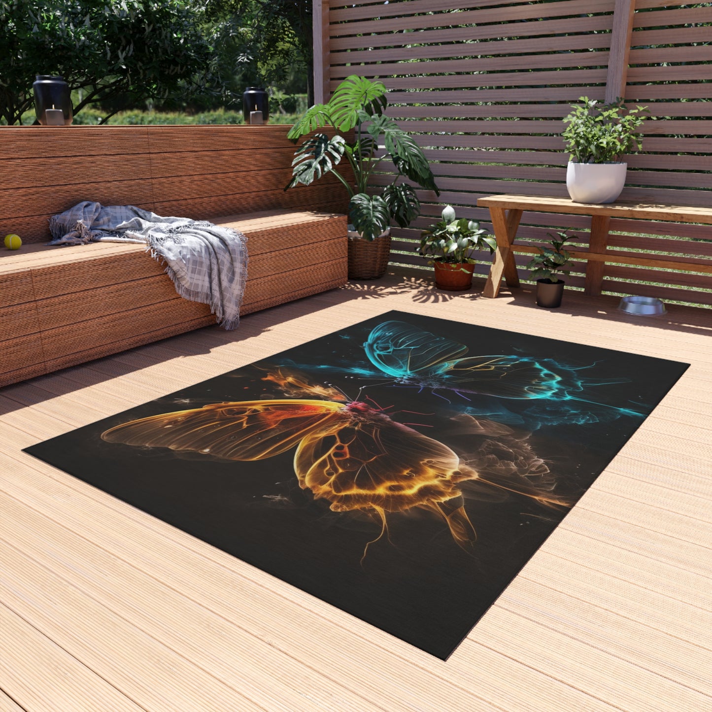 Outdoor Rug  Kiss Neon Butterfly 7