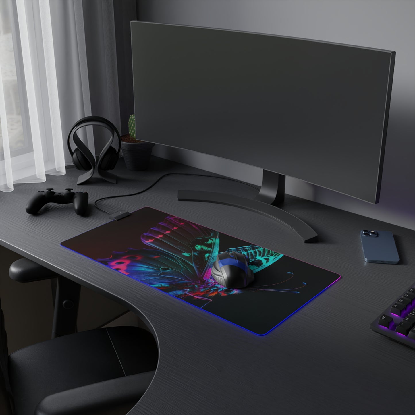 LED Gaming Mouse Pad Raw Hyper Color Butterfly 1
