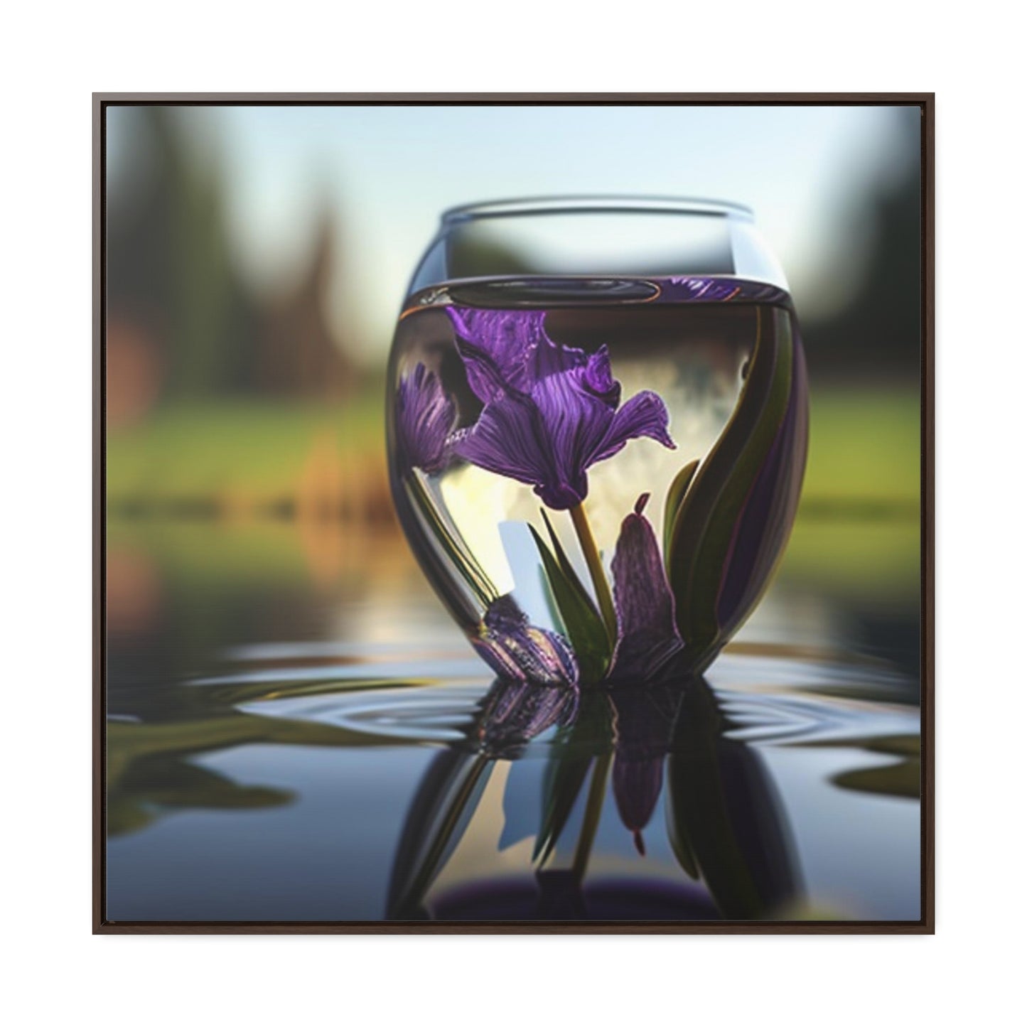 Gallery Canvas Wraps, Square Frame Purple Iris in a vase 3