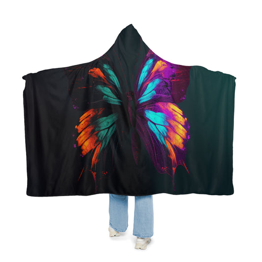 Snuggle Hooded Blanket Hyper Colorful Butterfly Purple 2