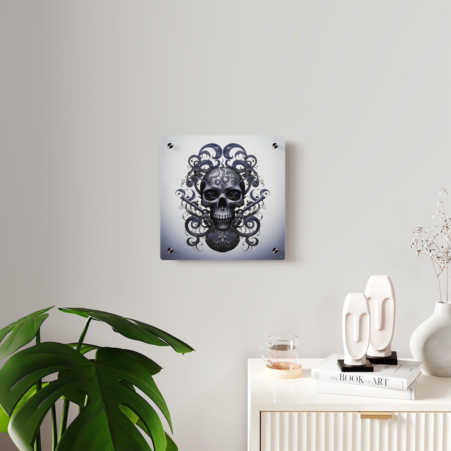 Acrylic Wall Art Panels Skull Treble Clef 1