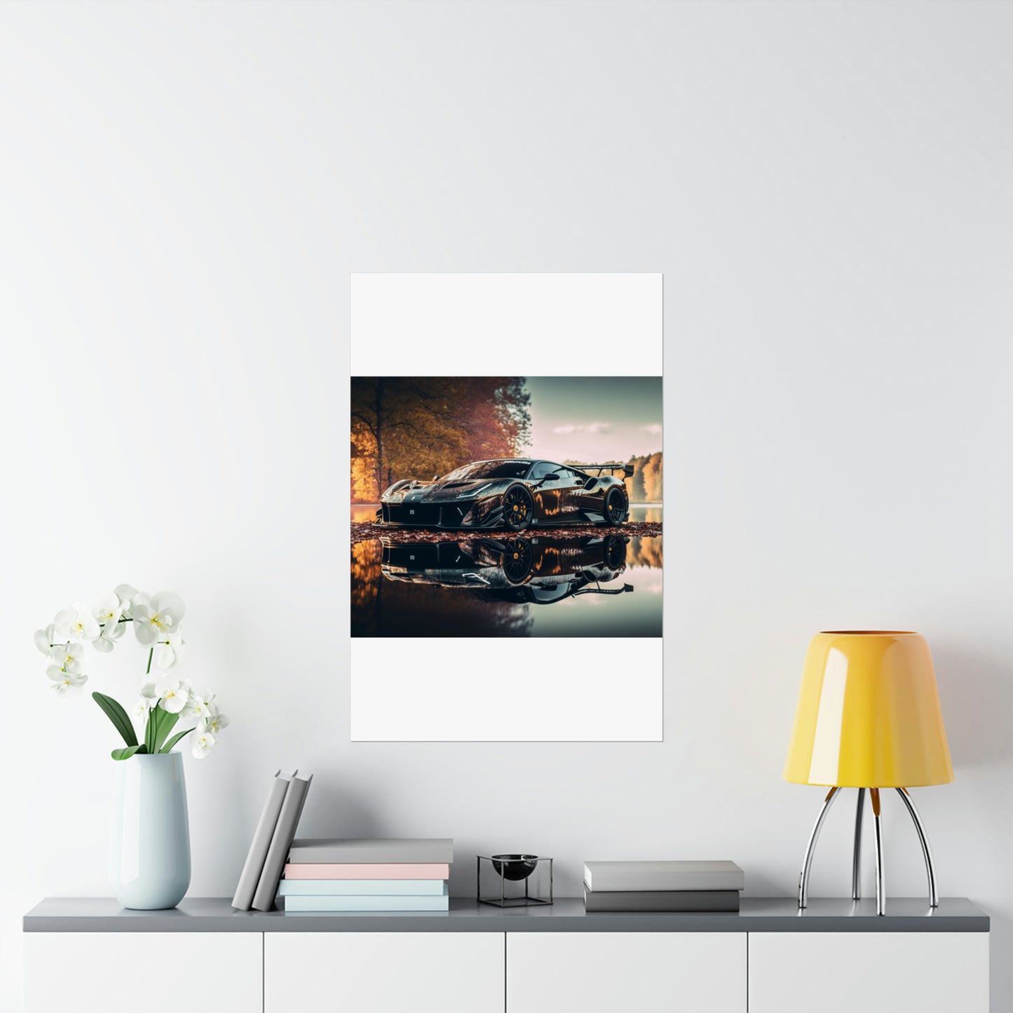 Premium Matte Vertical Posters Ferrari Lake 1