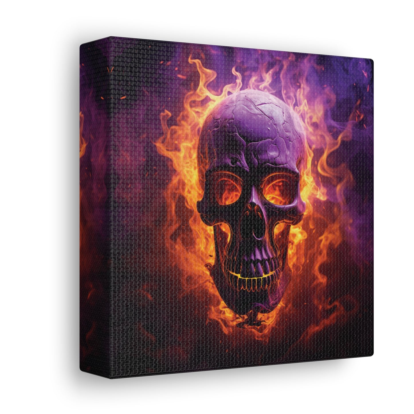 Canvas Gallery Wraps Skull Flames 3