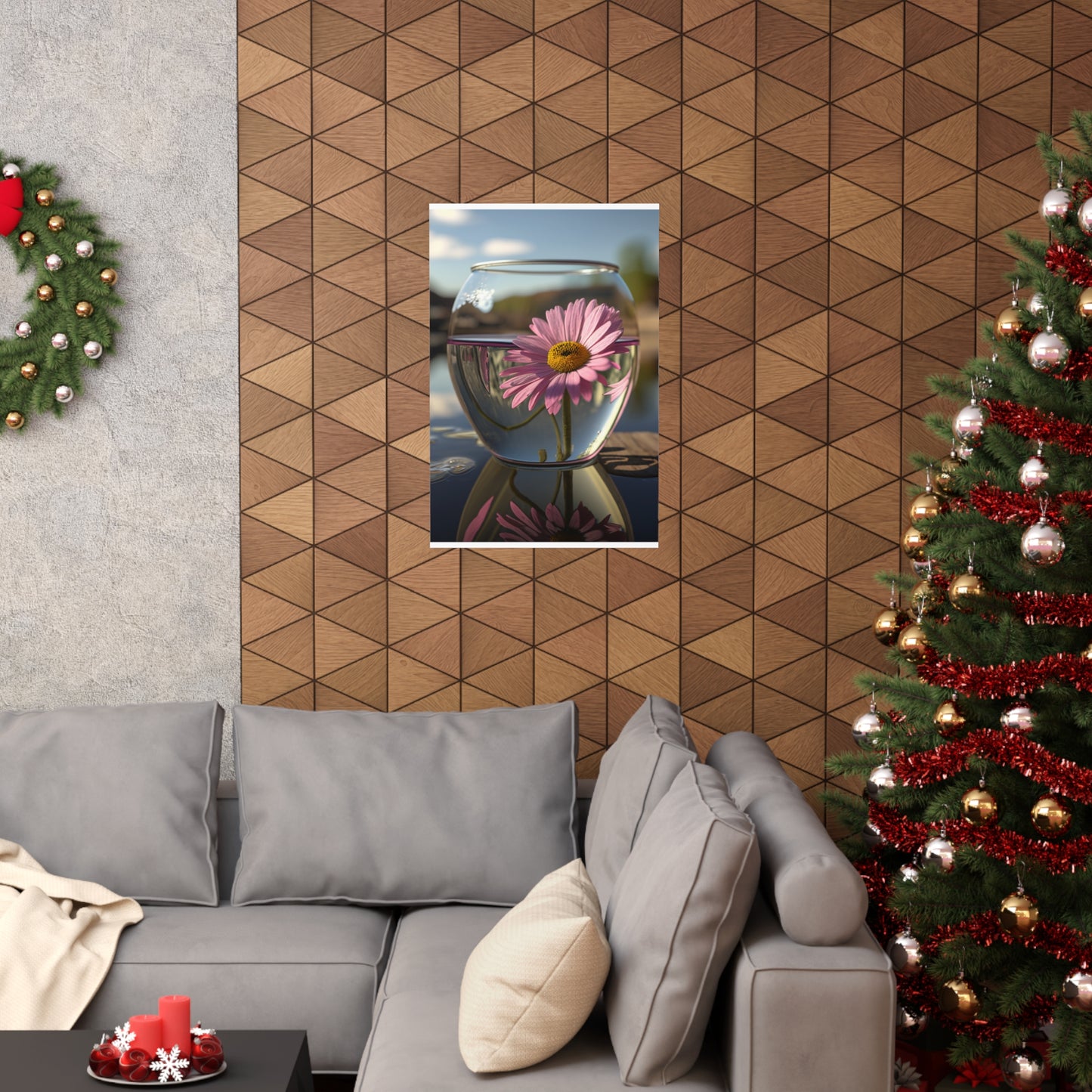 Premium Matte Vertical Posters Daisy in a vase 1