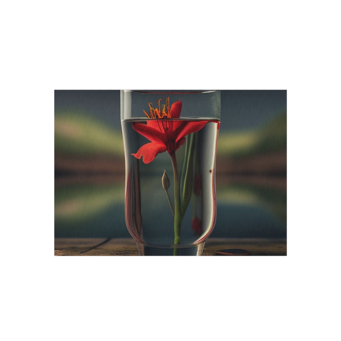 Outdoor Rug  Red Lily in a Glass vase 1