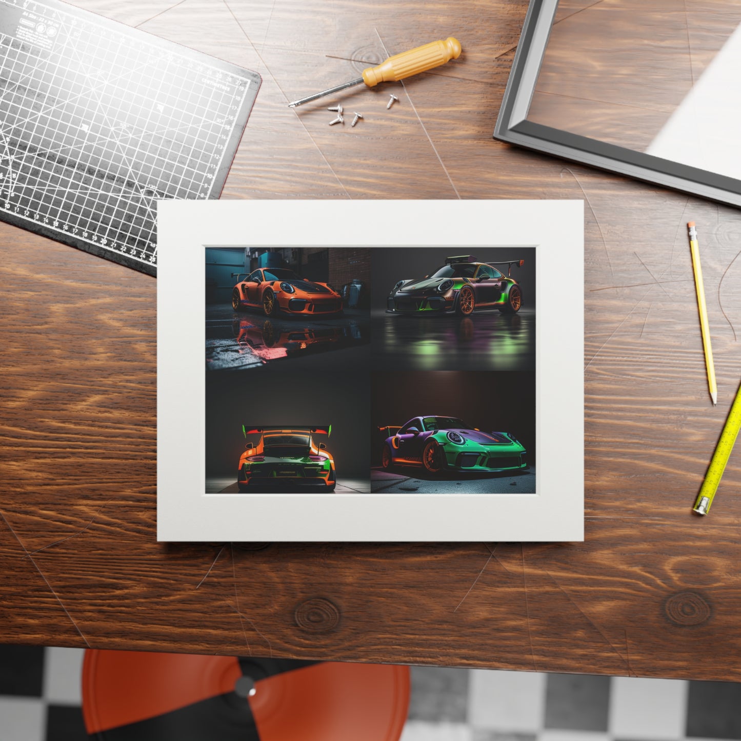 Fine Art Prints (Passepartout Paper Frame) Porsche Color 5