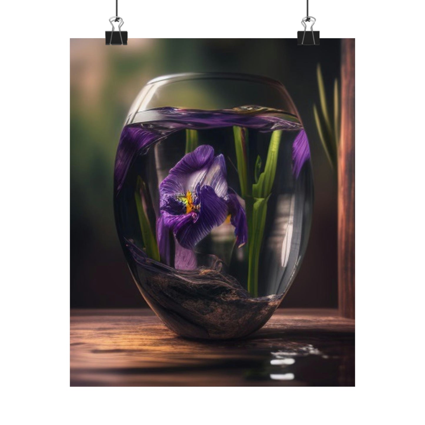 Premium Matte Vertical Posters Purple Iris in a vase 4