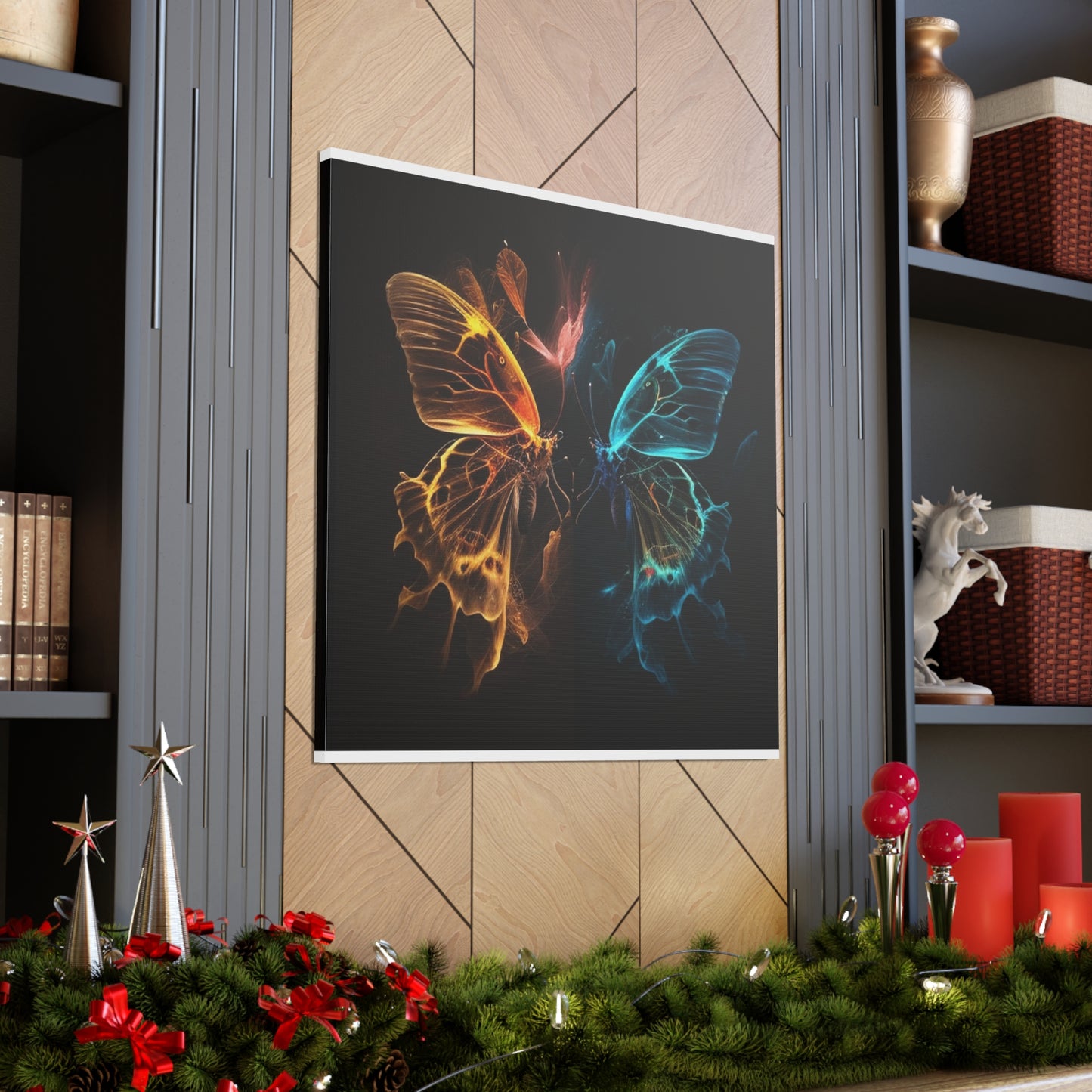 Canvas Gallery Wraps Kiss Neon Butterfly 4