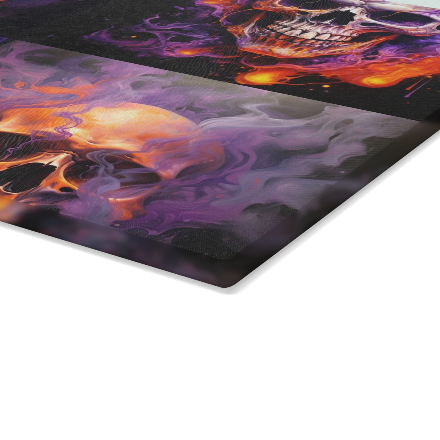 Glass Cutting Board Skull Flames 5