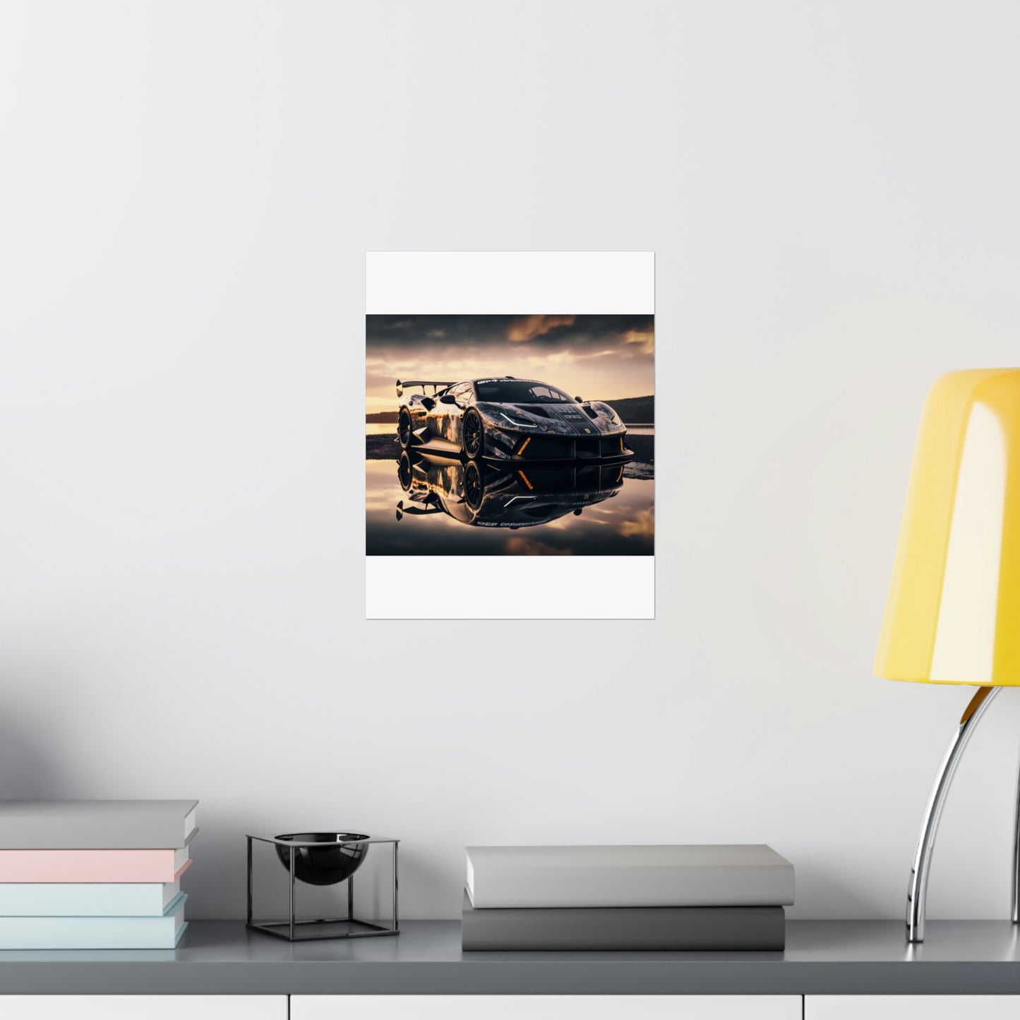 Premium Matte Vertical Posters Ferrari Lake 2