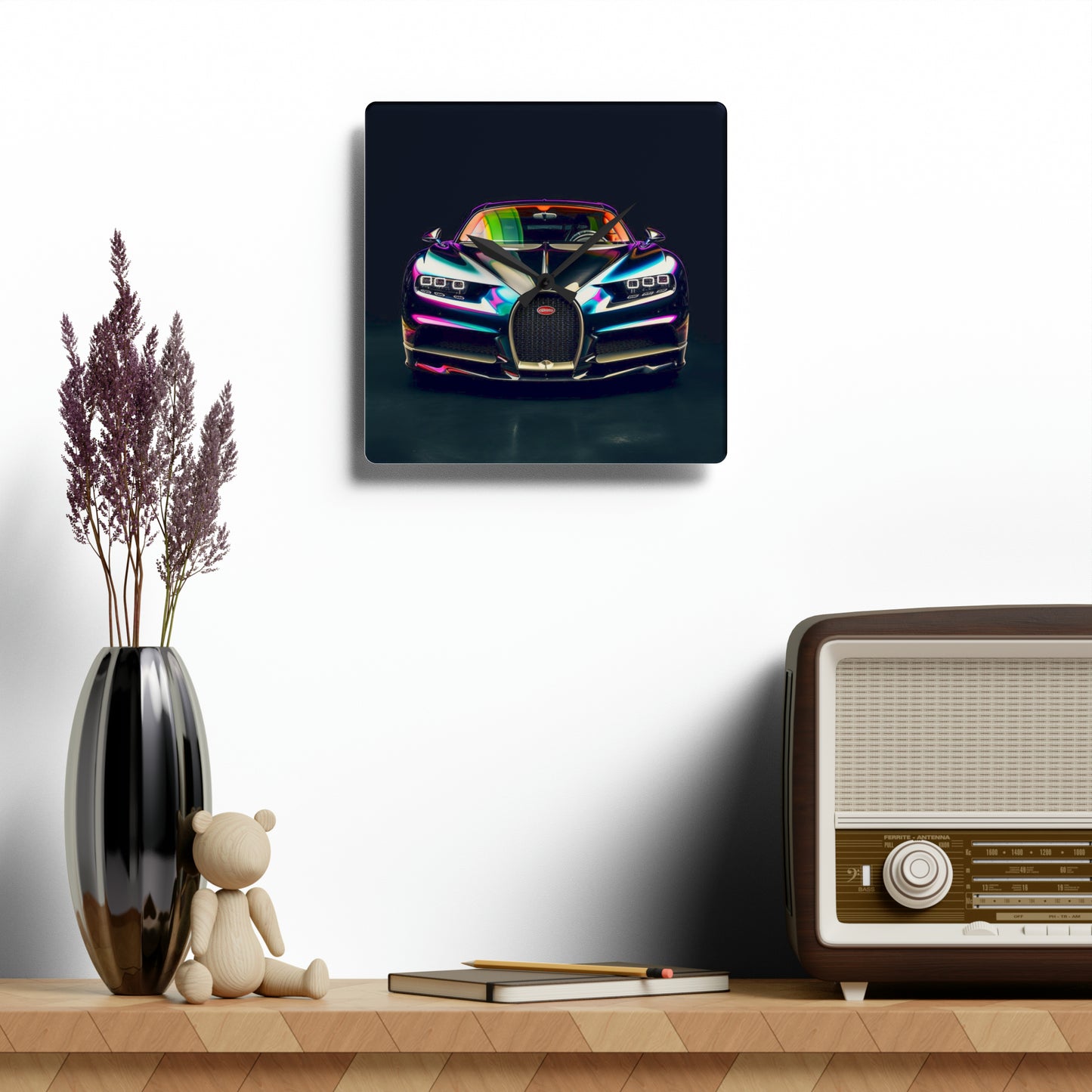 Acrylic Wall Clock Hyper Bugatti Chiron 4