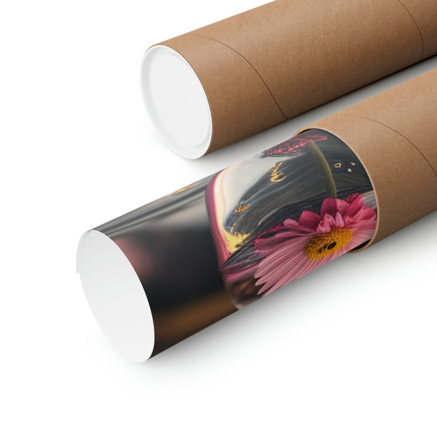 Premium Matte Vertical Posters Pink Daisy 1