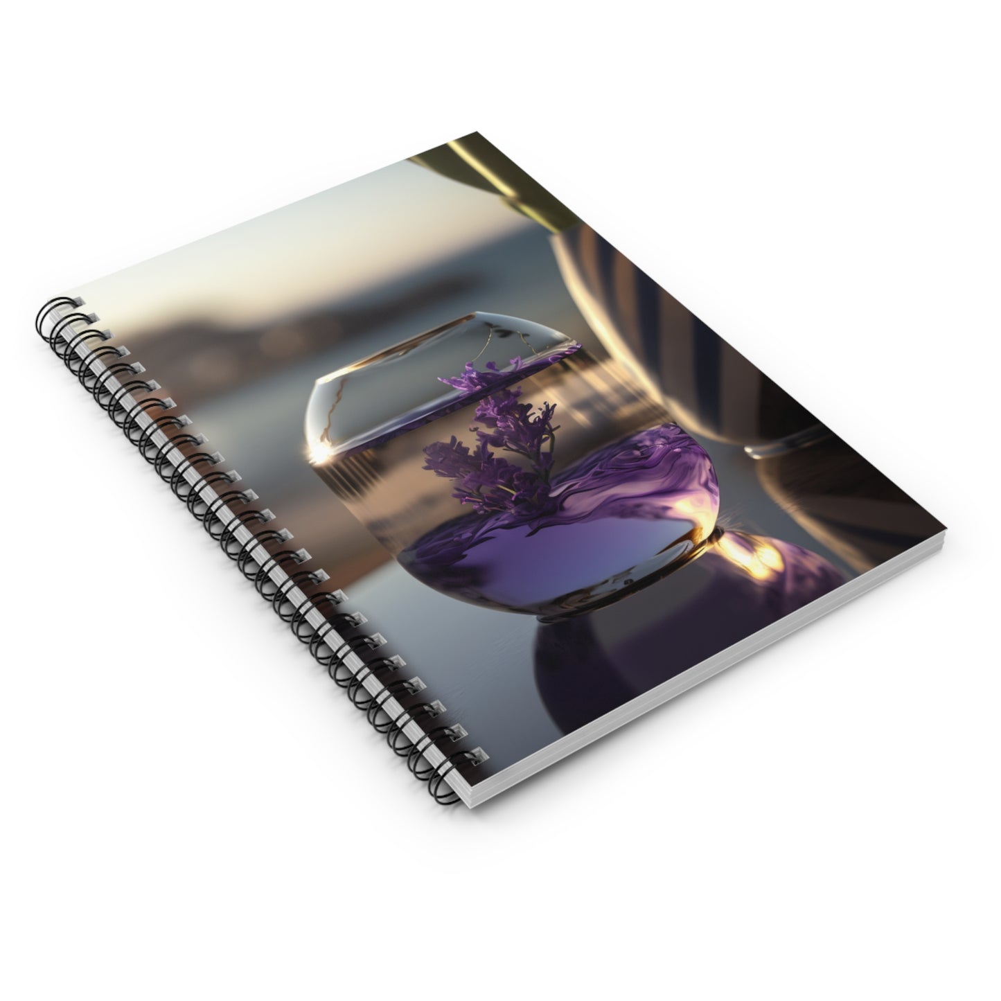 Spiral Notebook - Ruled Line Lavender in a vase 1