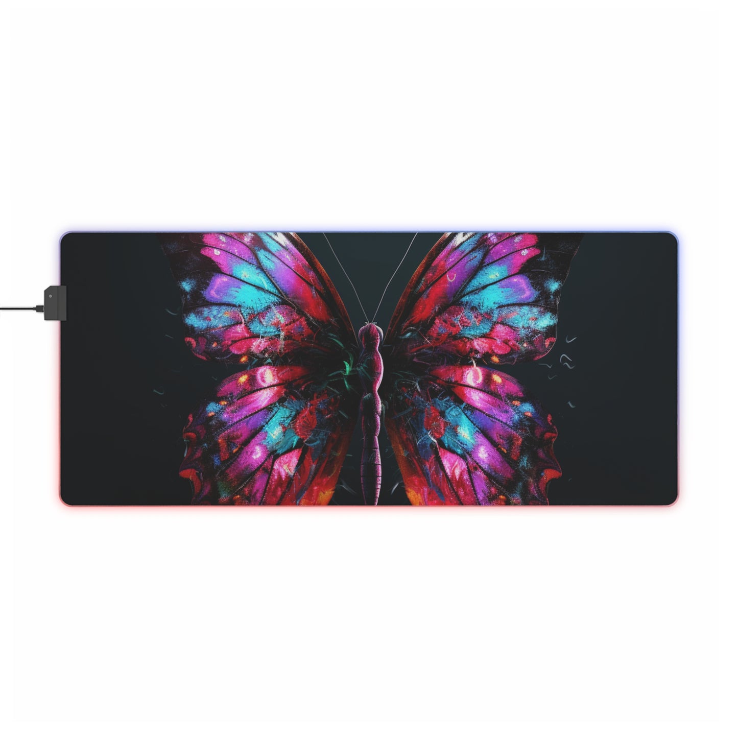 LED Gaming Mouse Pad Hyper Colorful Butterfly Macro 3