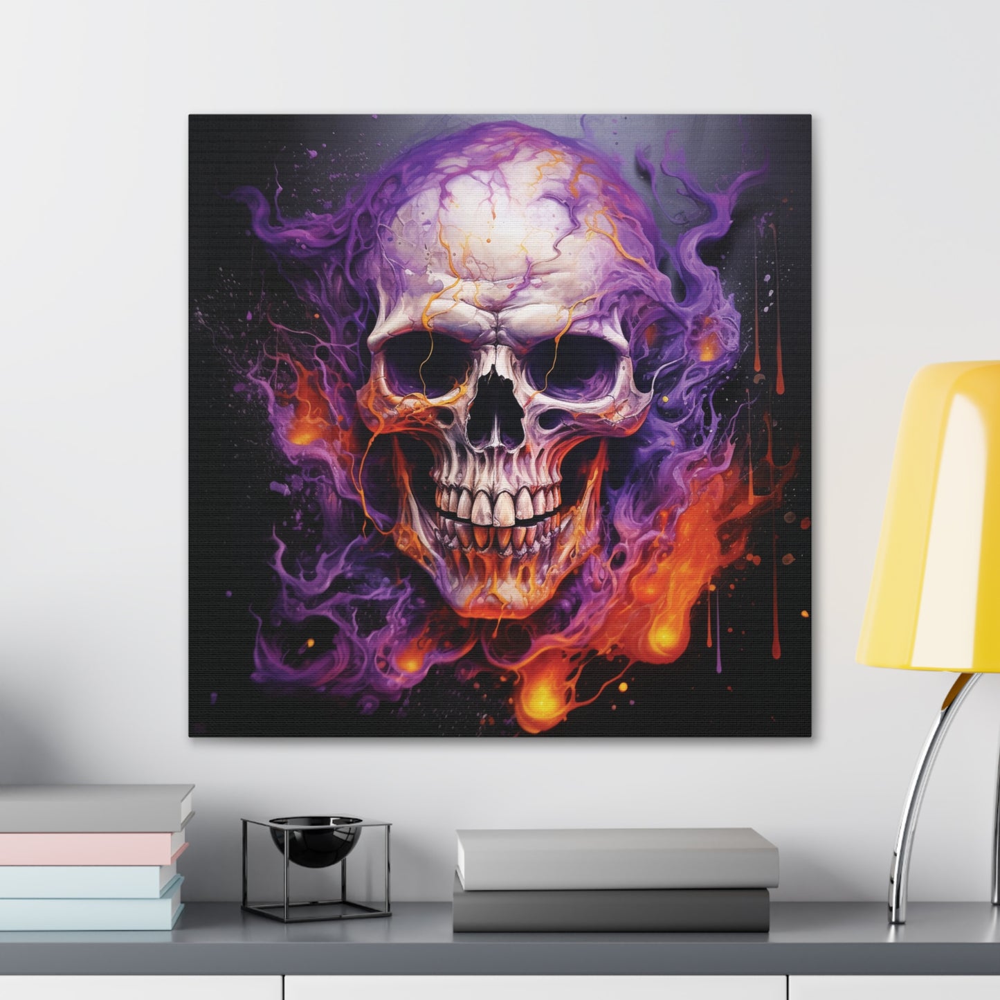 Canvas Gallery Wraps Skull Flames 2