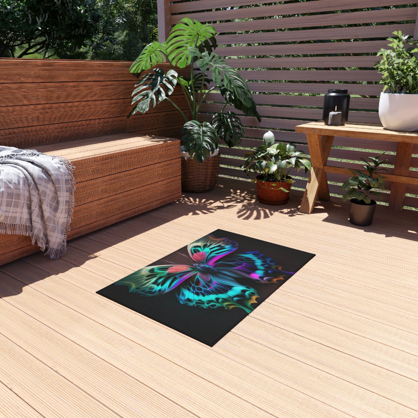 Outdoor Rug  Neon Butterfly Fusion 1