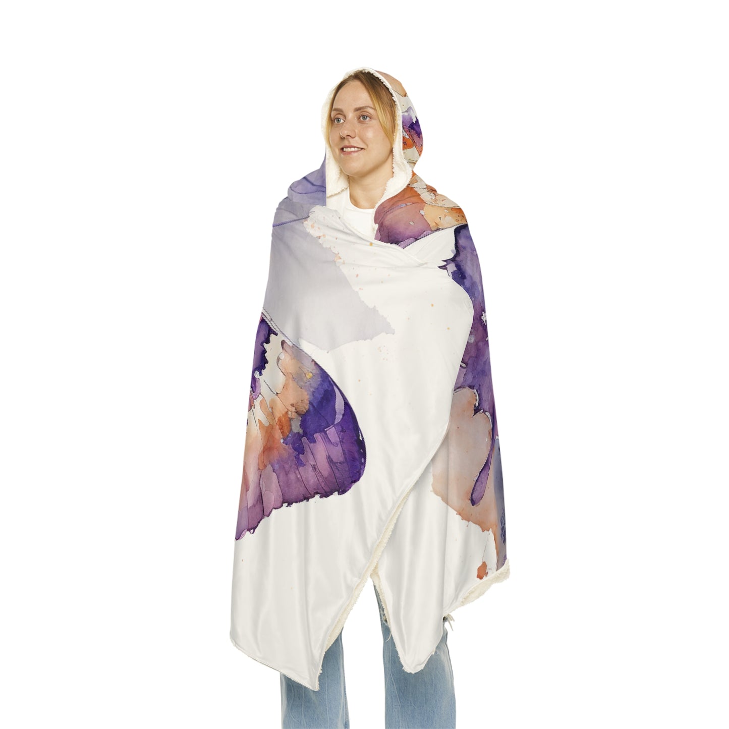 Snuggle Hooded Blanket MerlinRose Watercolor Butterfly 1