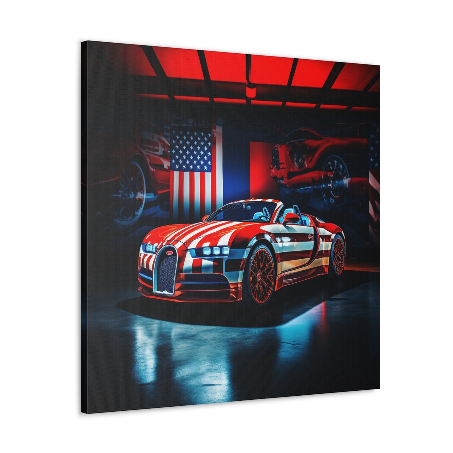 Canvas Gallery Wraps Macro Bugatti American Flag 2