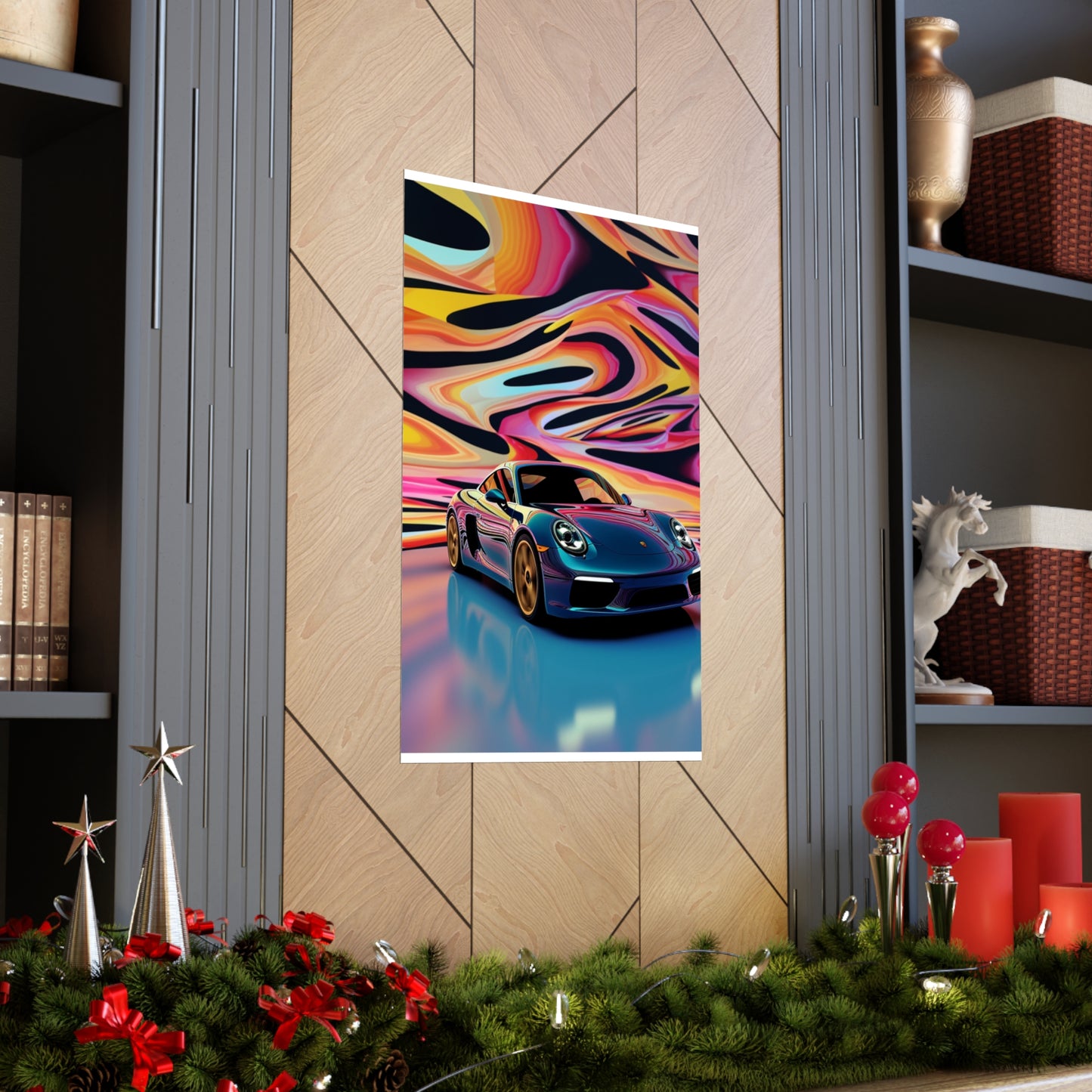 Premium Matte Vertical Posters Porsche Water Fusion 2