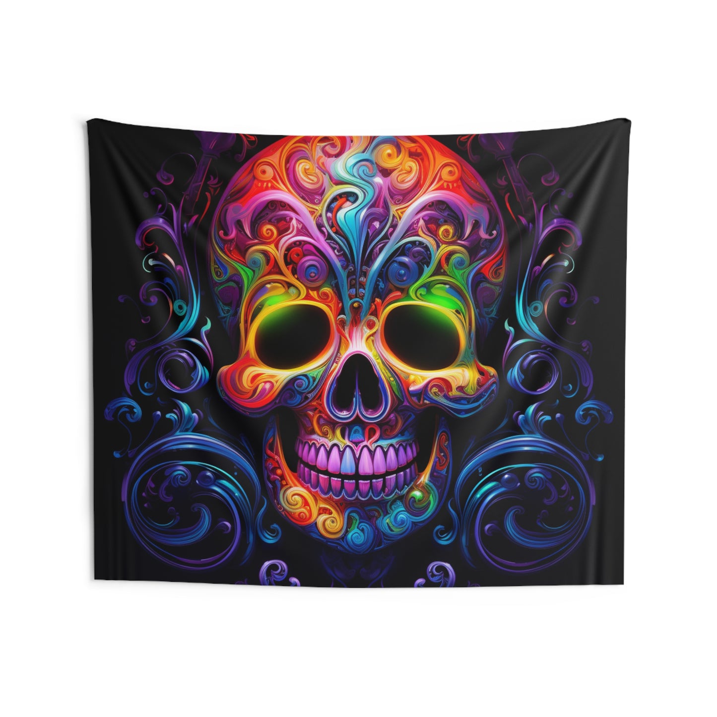 Indoor Wall Tapestries Macro Skull Color 2