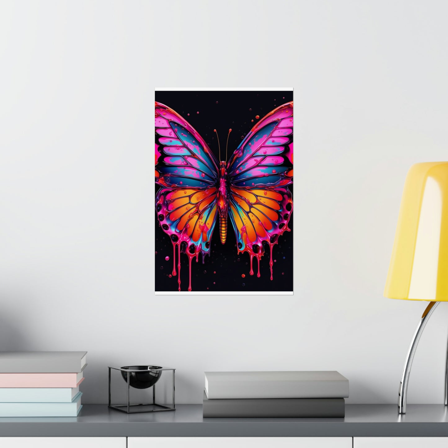 Premium Matte Vertical Posters Pink Butterfly Flair 1