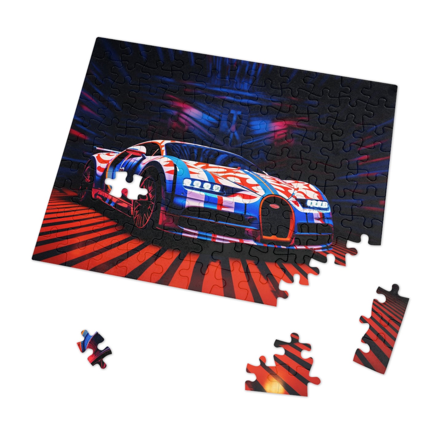 Jigsaw Puzzle (30, 110, 252, 500,1000-Piece) Macro Bugatti American Flag 1