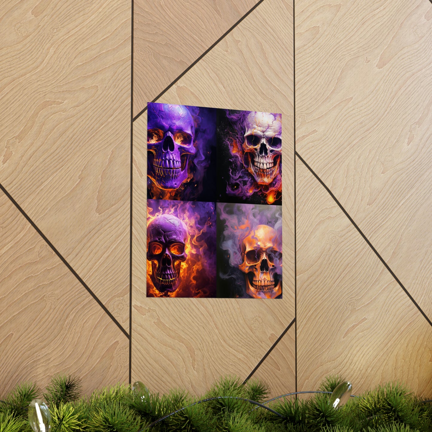 Premium Matte Vertical Posters Skull Flames 5