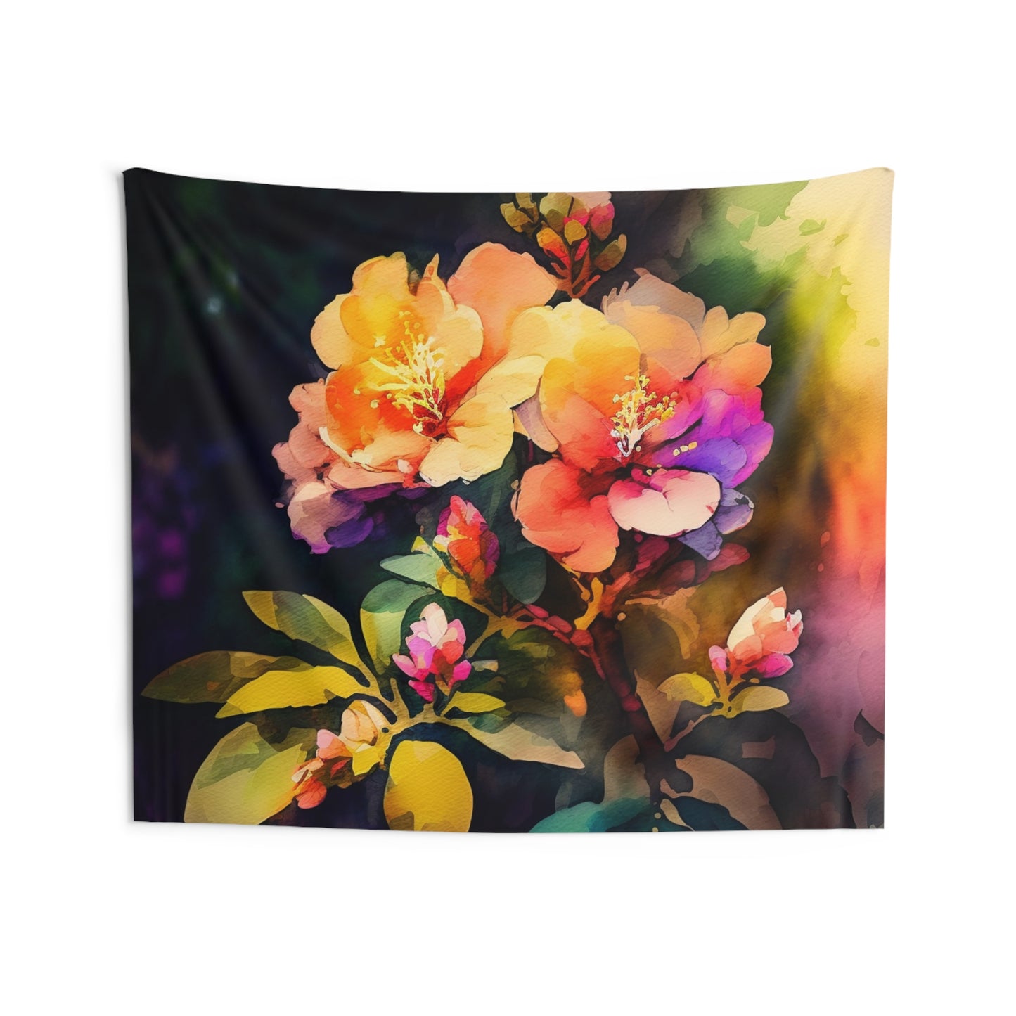 Indoor Wall Tapestries Bright Spring Flowers 2