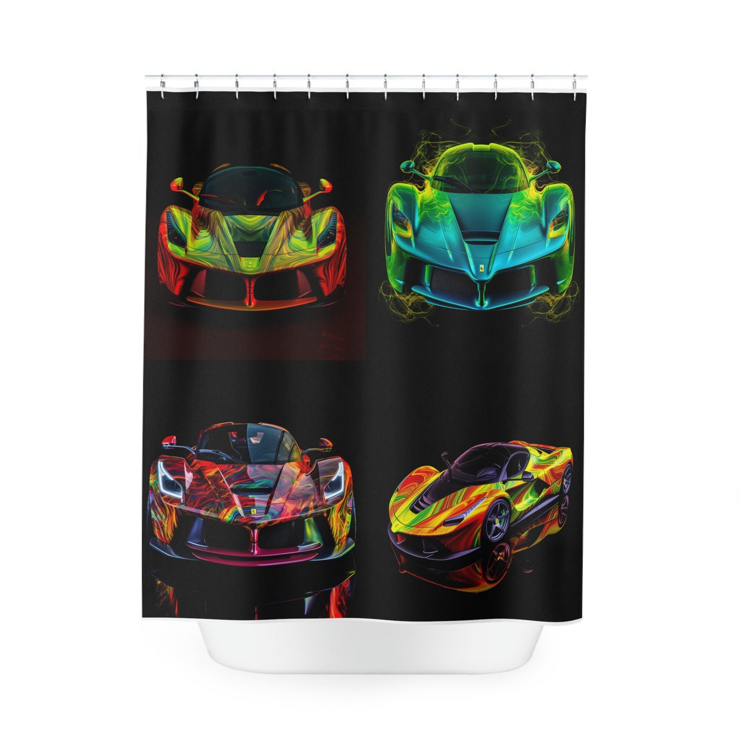 Polyester Shower Curtain Ferrari Neon 5