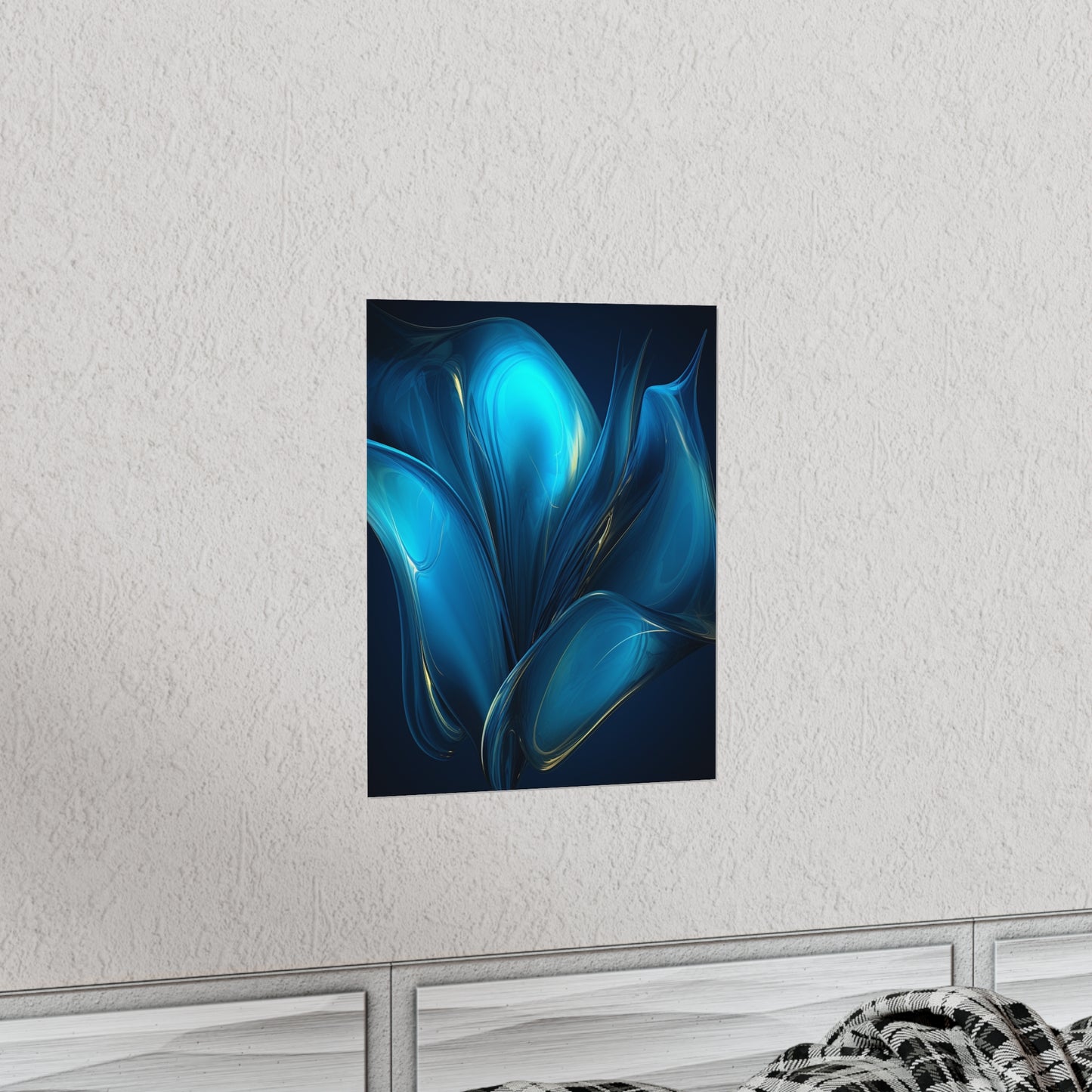 Premium Matte Vertical Posters Abstract Blue Tulip 2