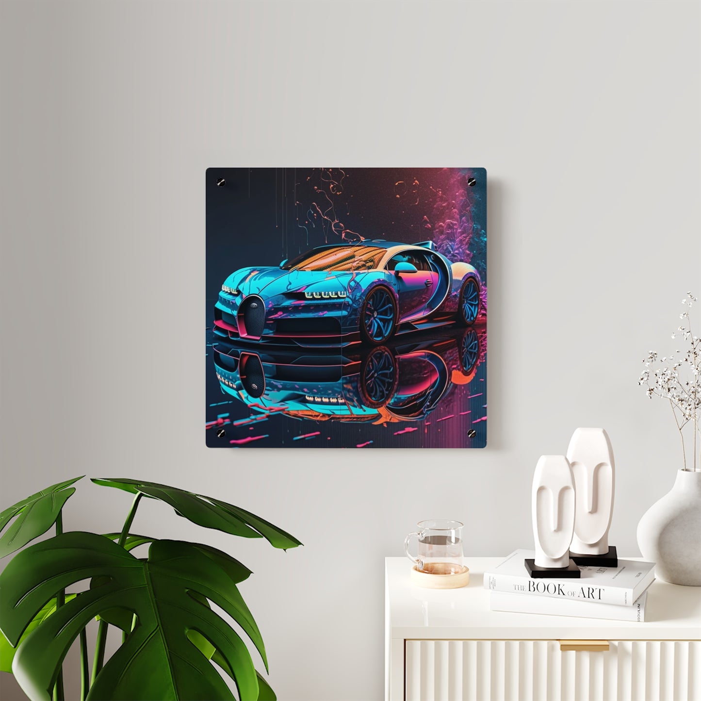 Acrylic Wall Art Panels Bugatti Neon Chiron 4