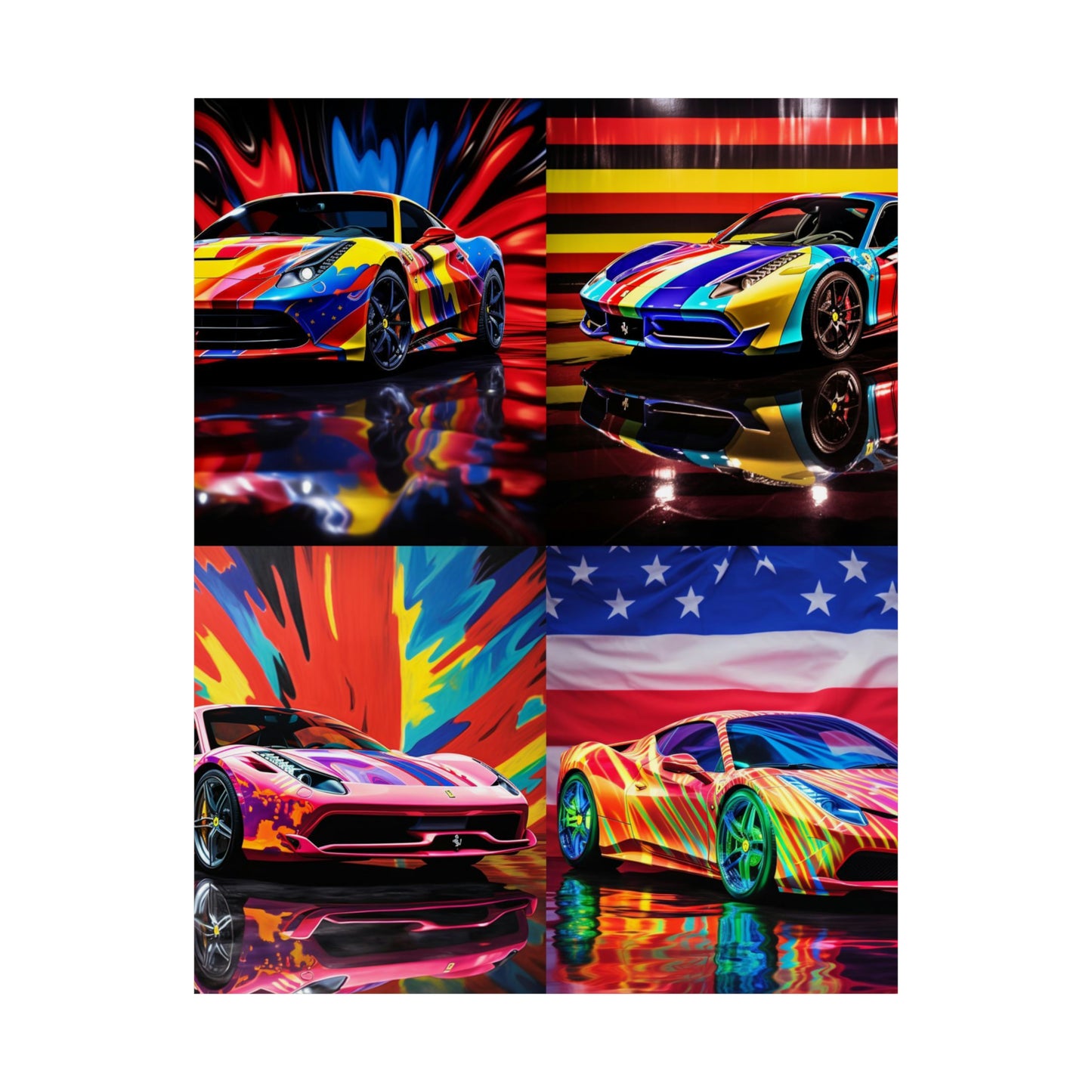 Premium Matte Vertical Posters Hyper Colorfull Ferrari 5